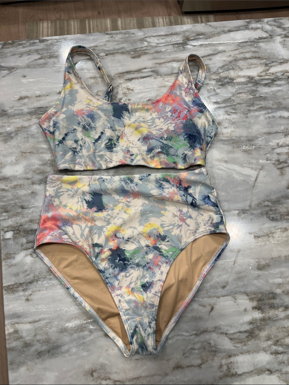 Women’s Small Two-Piece Floral Swim Set in Multicolor - Old Navy